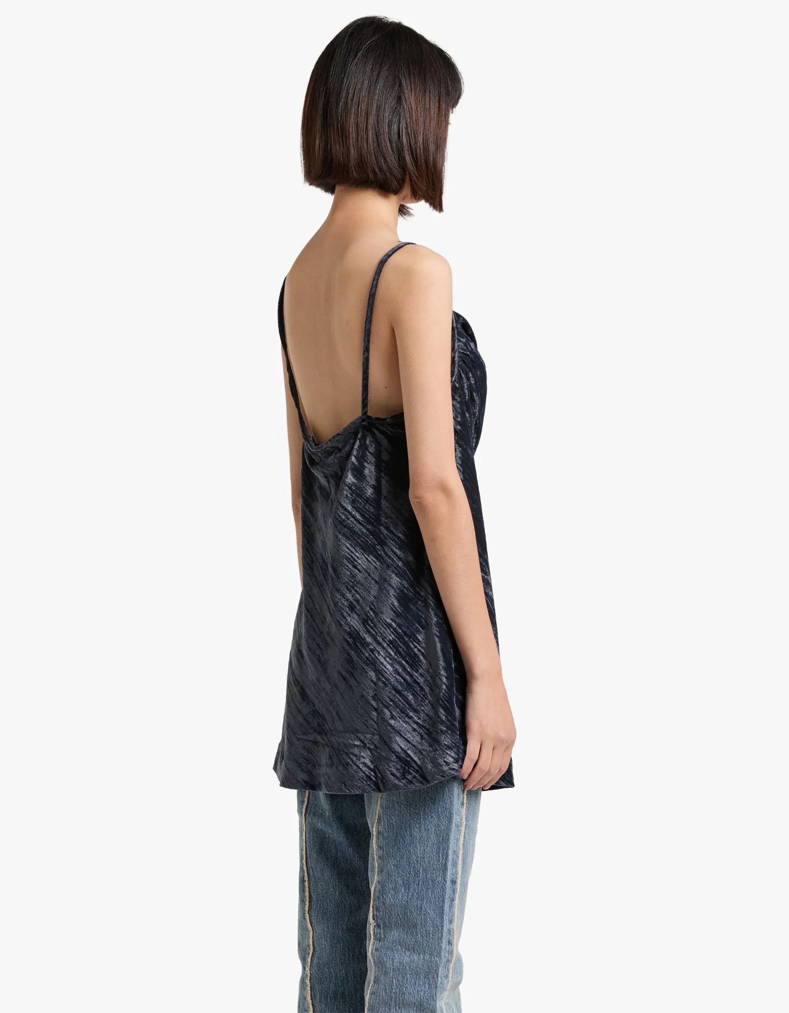 Holli Long Line Cowl Neck Cami - Dark Ash