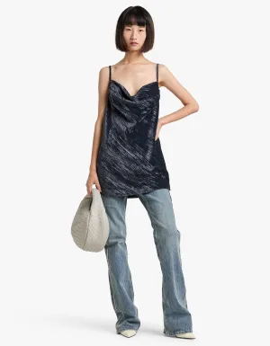 Holli Long Line Cowl Neck Cami - Dark Ash