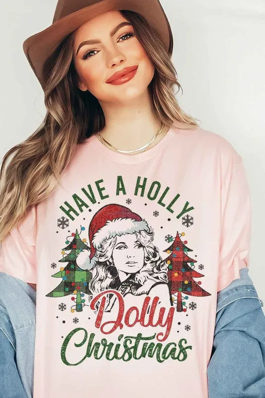 HOLLY DOLLY CHRISTMAS GRAPHIC TEE / T SHIRT