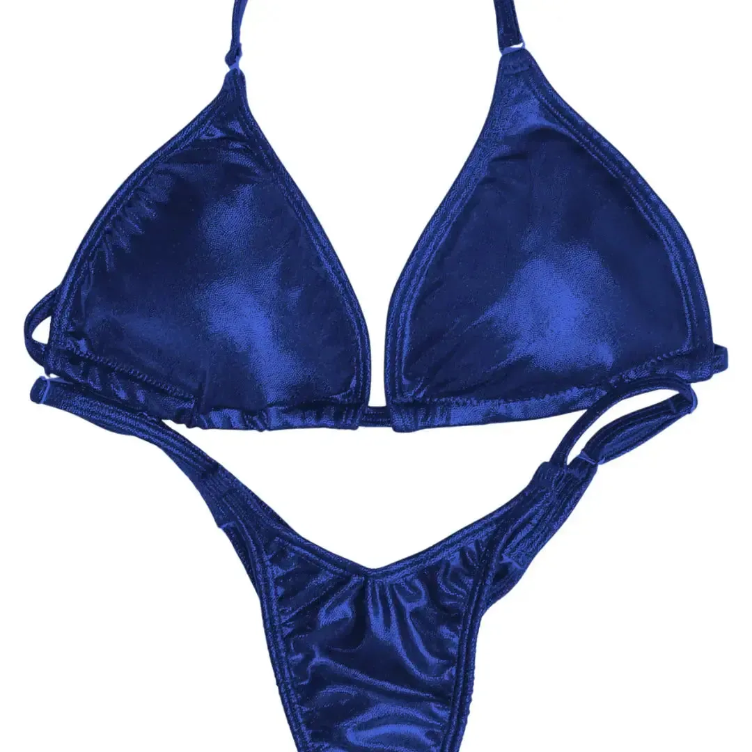 Hologram Dark Blue Fit Model Competition Suit