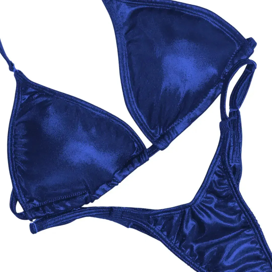 Hologram Dark Blue Fit Model Competition Suit
