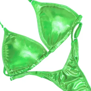 Hologram Lime Fit Model Competition Suit