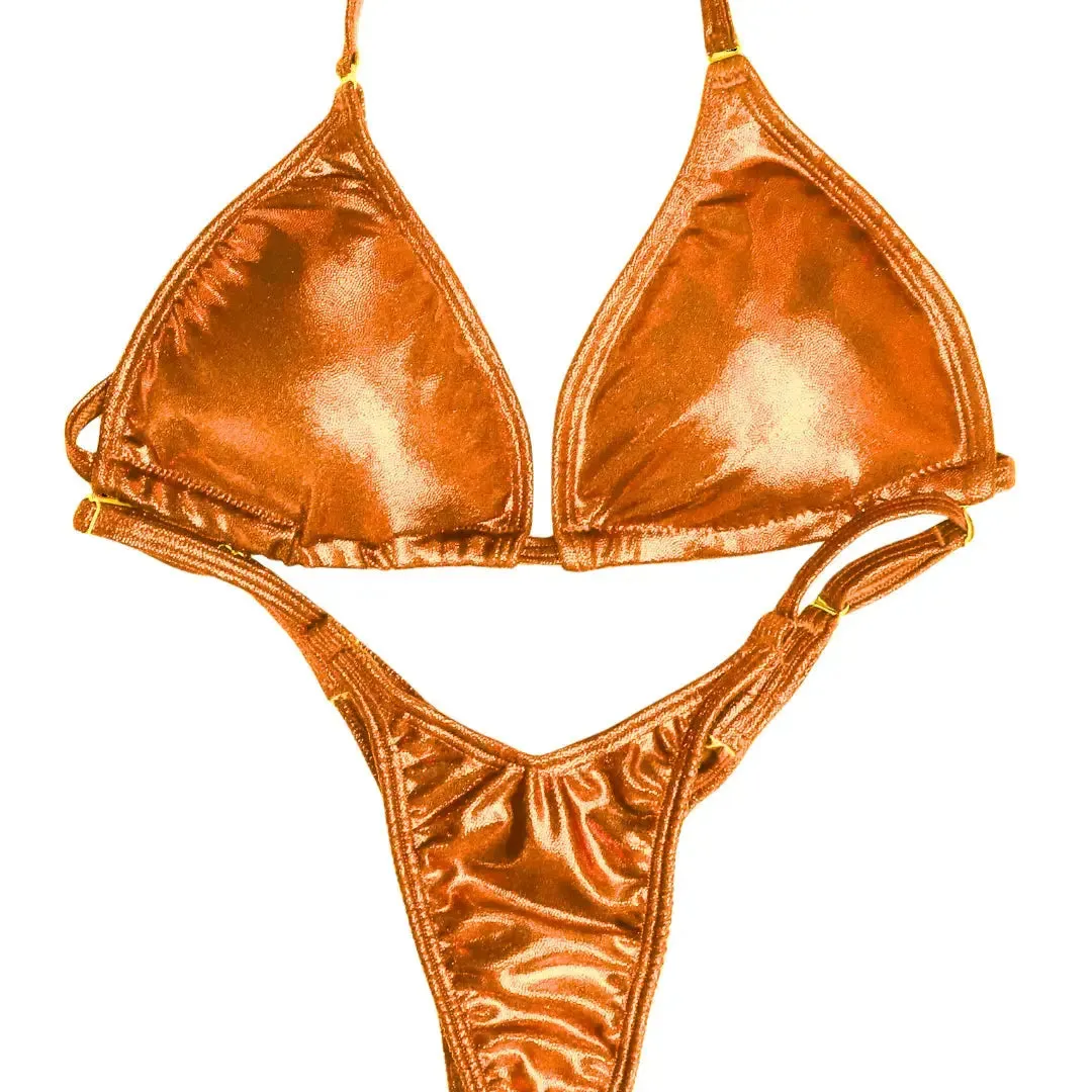 Hologram Orange Fit Model Competition Suit