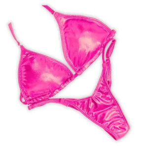 Hologram Pink Fit Model Competition Suit
