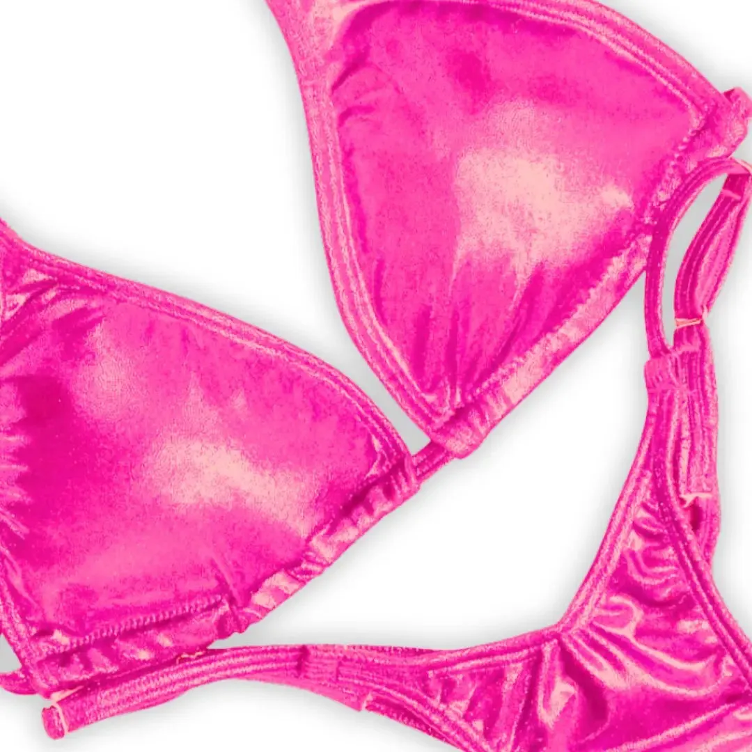 Hologram Pink Fit Model Competition Suit