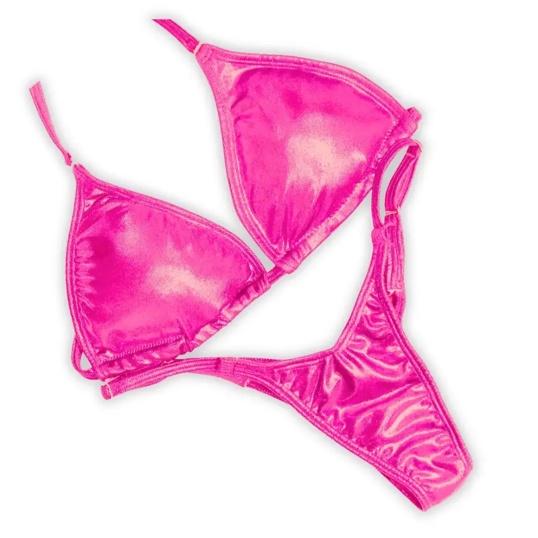 Hologram Pink Fit Model Competition Suit