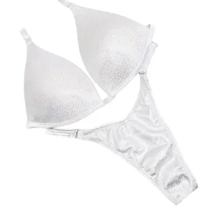 Hologram White Fit Model Competition Suit