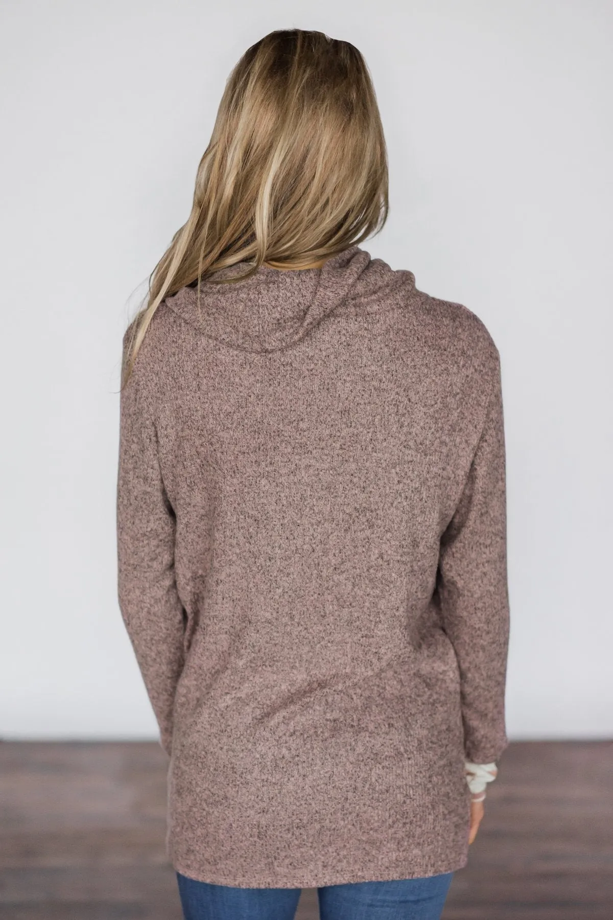 Honey I'm Home Purple Cowl Neck Top