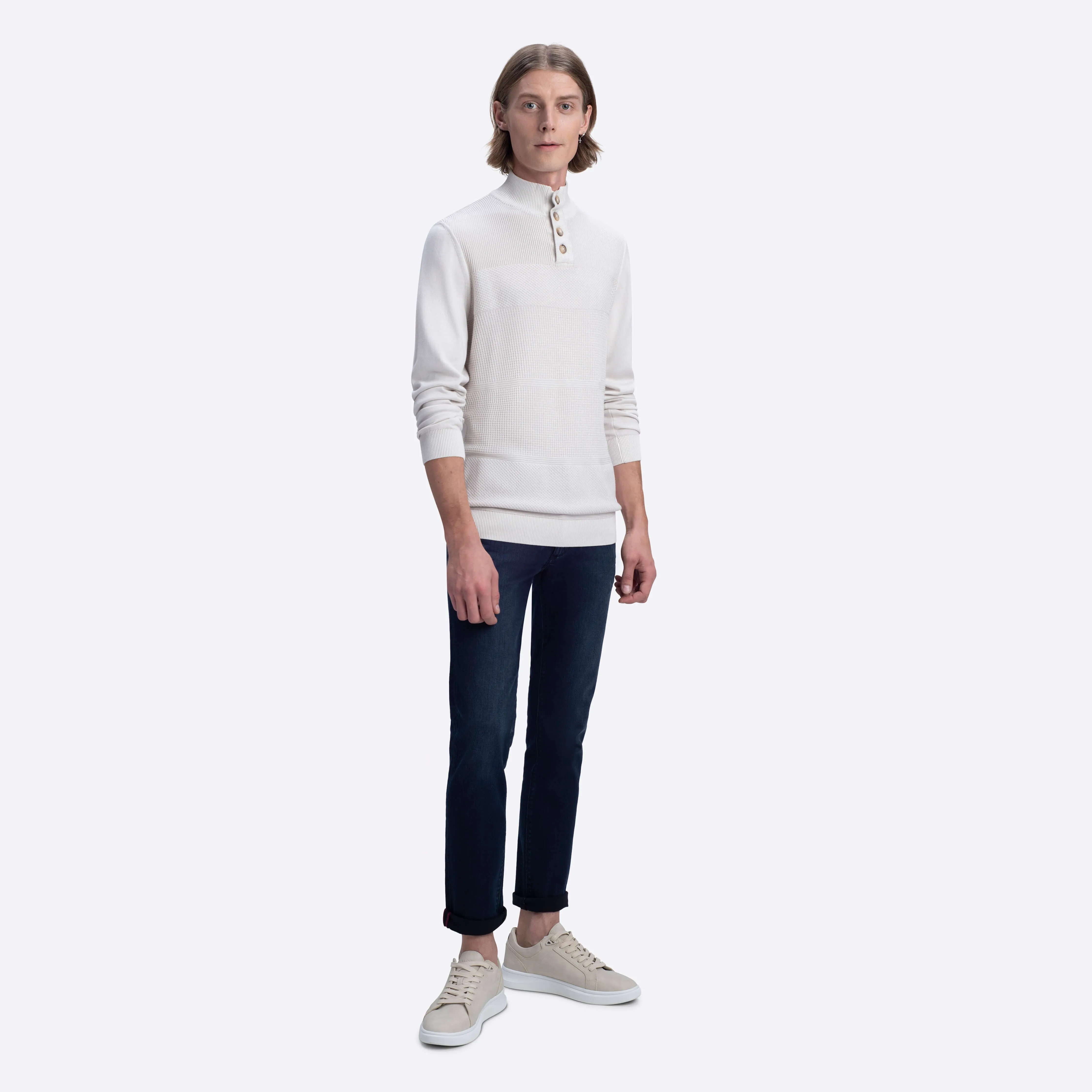Honeycomb Mock Neck Sweater