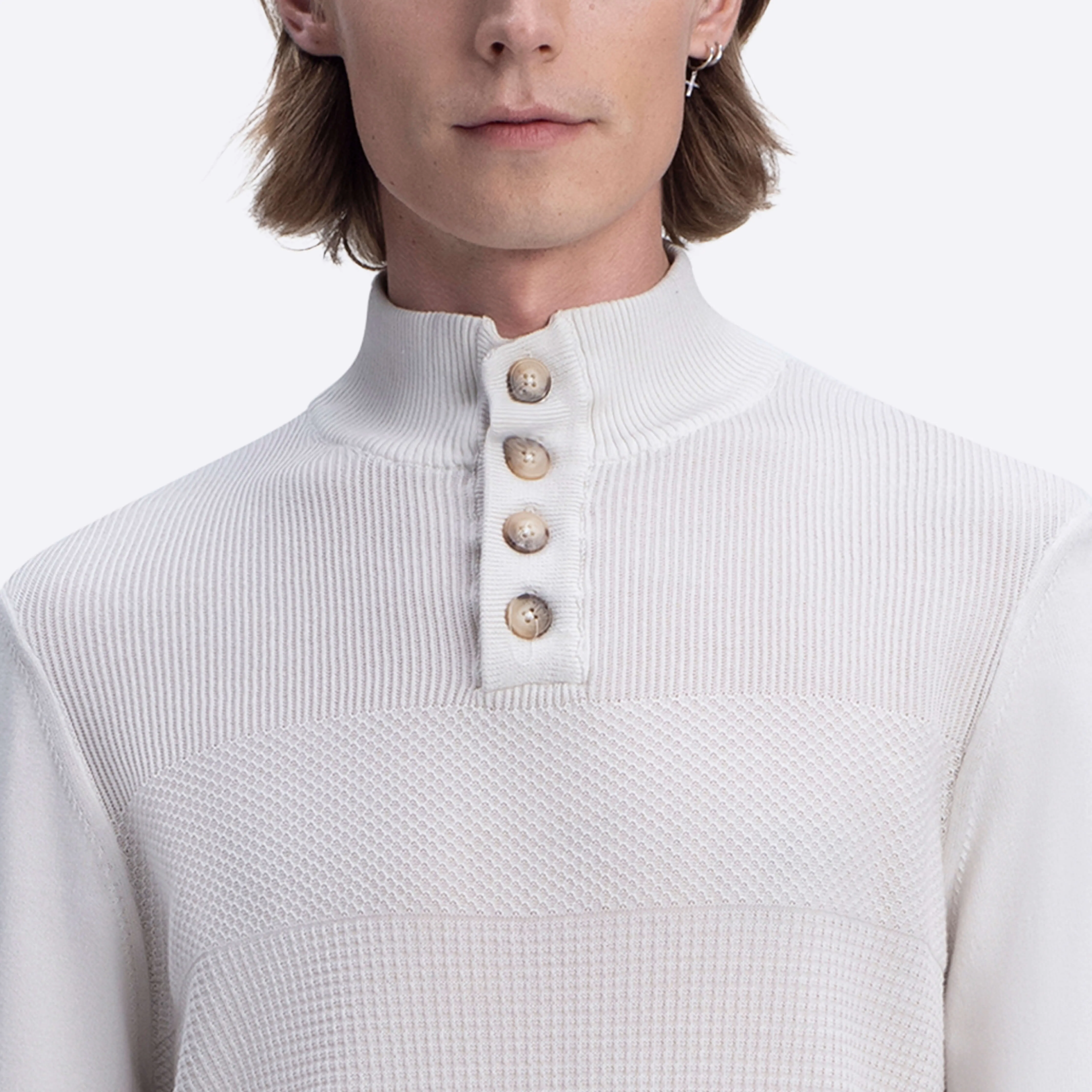 Honeycomb Mock Neck Sweater
