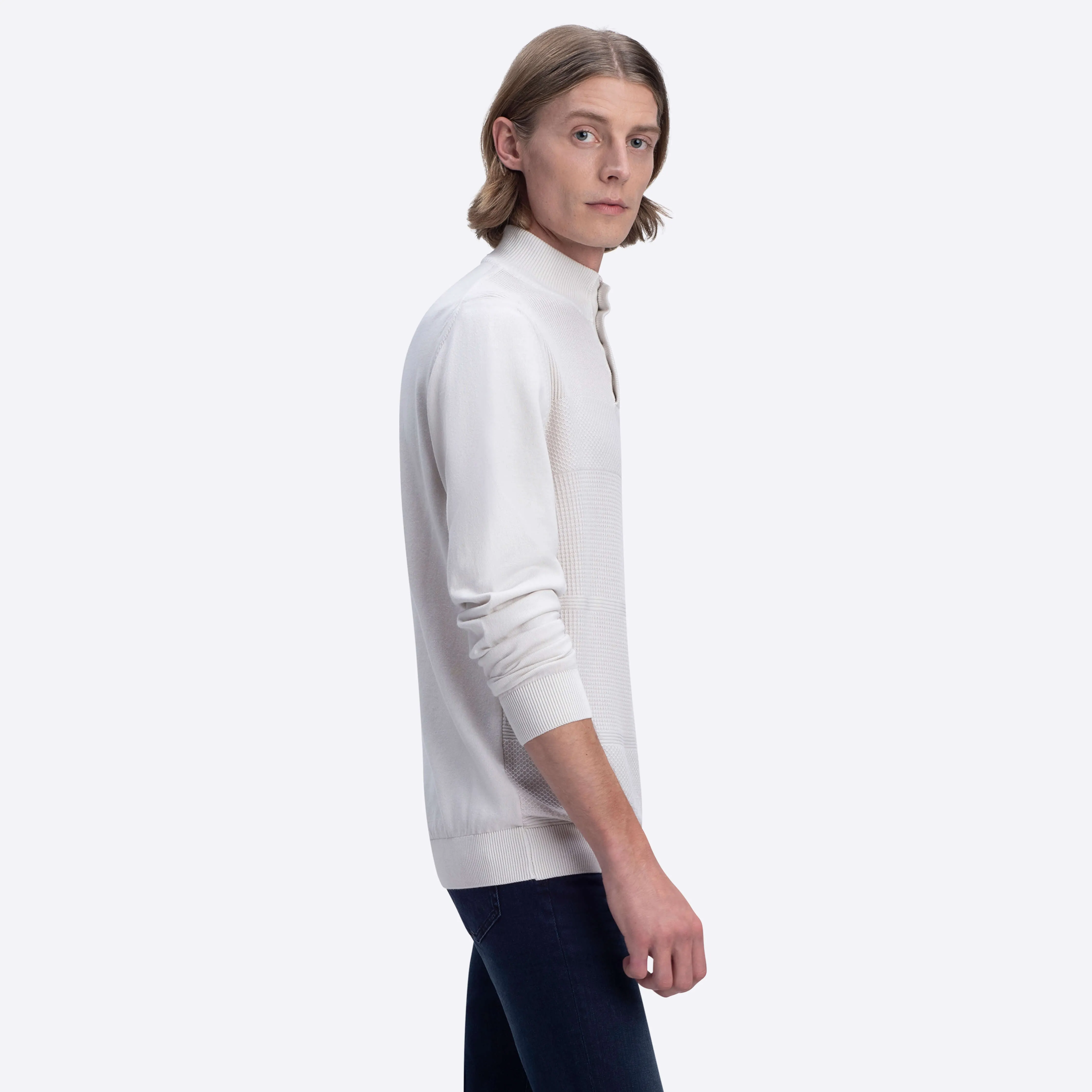 Honeycomb Mock Neck Sweater