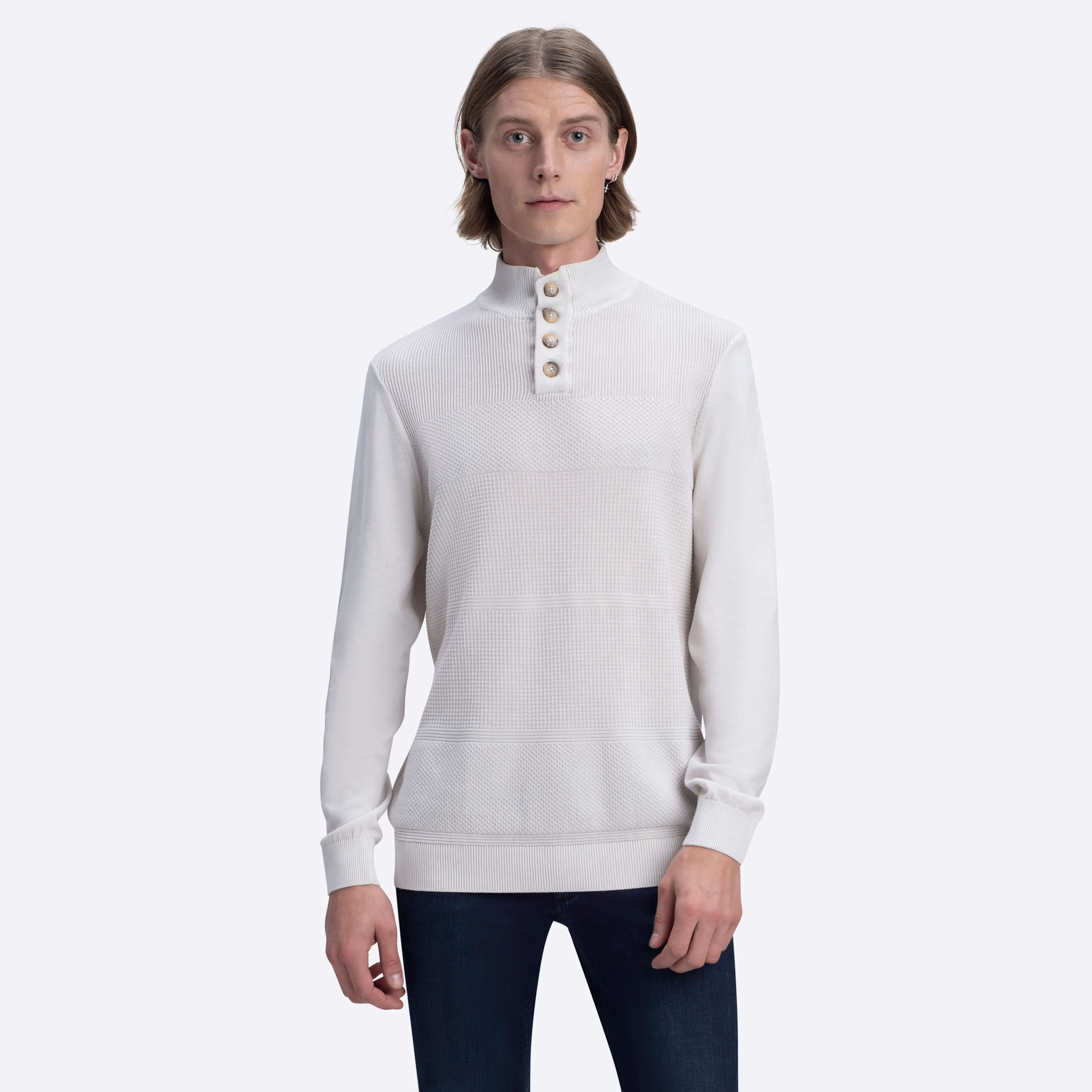 Honeycomb Mock Neck Sweater