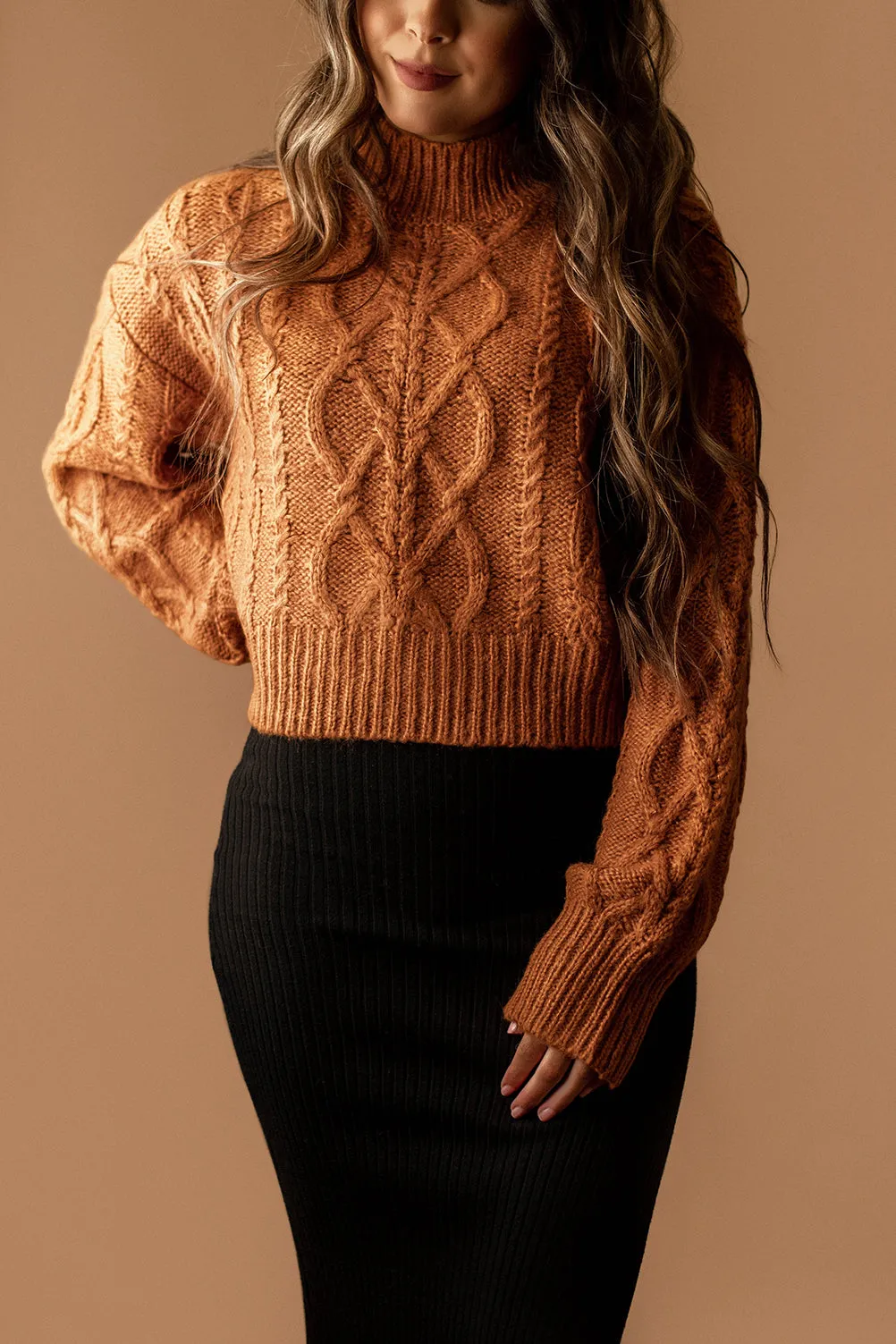 Hooked On You Cable Knit Sweater (Burnt Orange) | FINAL SALE