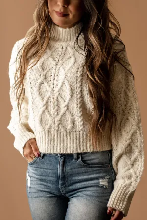 Hooked On You Cable Knit Sweater (Cream) | FINAL SALE