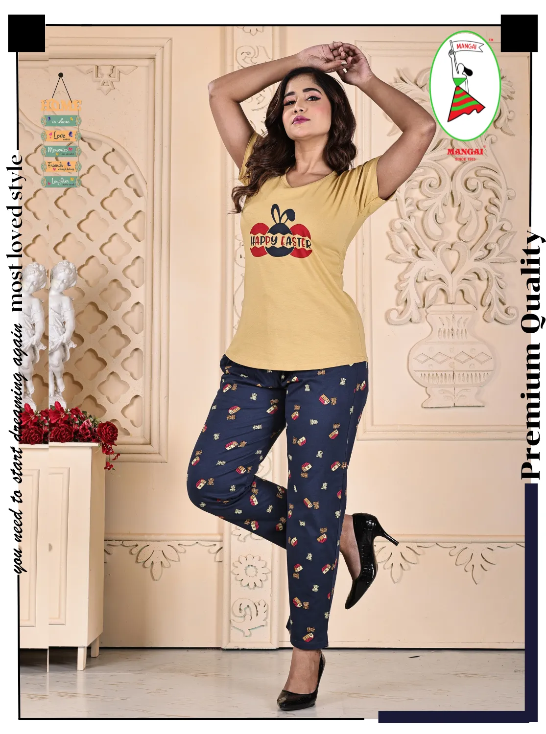 HOSIERY Mix & Match Top and Bottom Night suit for Women | Round Neck | Best Summer Collection Nightdress for stylish Women & Teenage Girl's  (RNM)