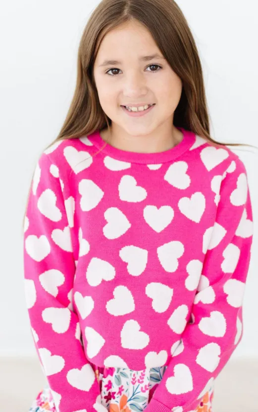 Hot Pink Hearts Sweater