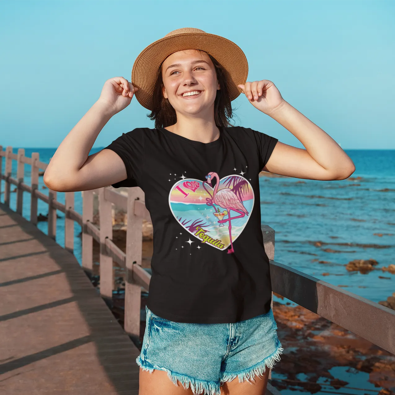 I Love Tequila "Flamingo Party" Unisex Tee