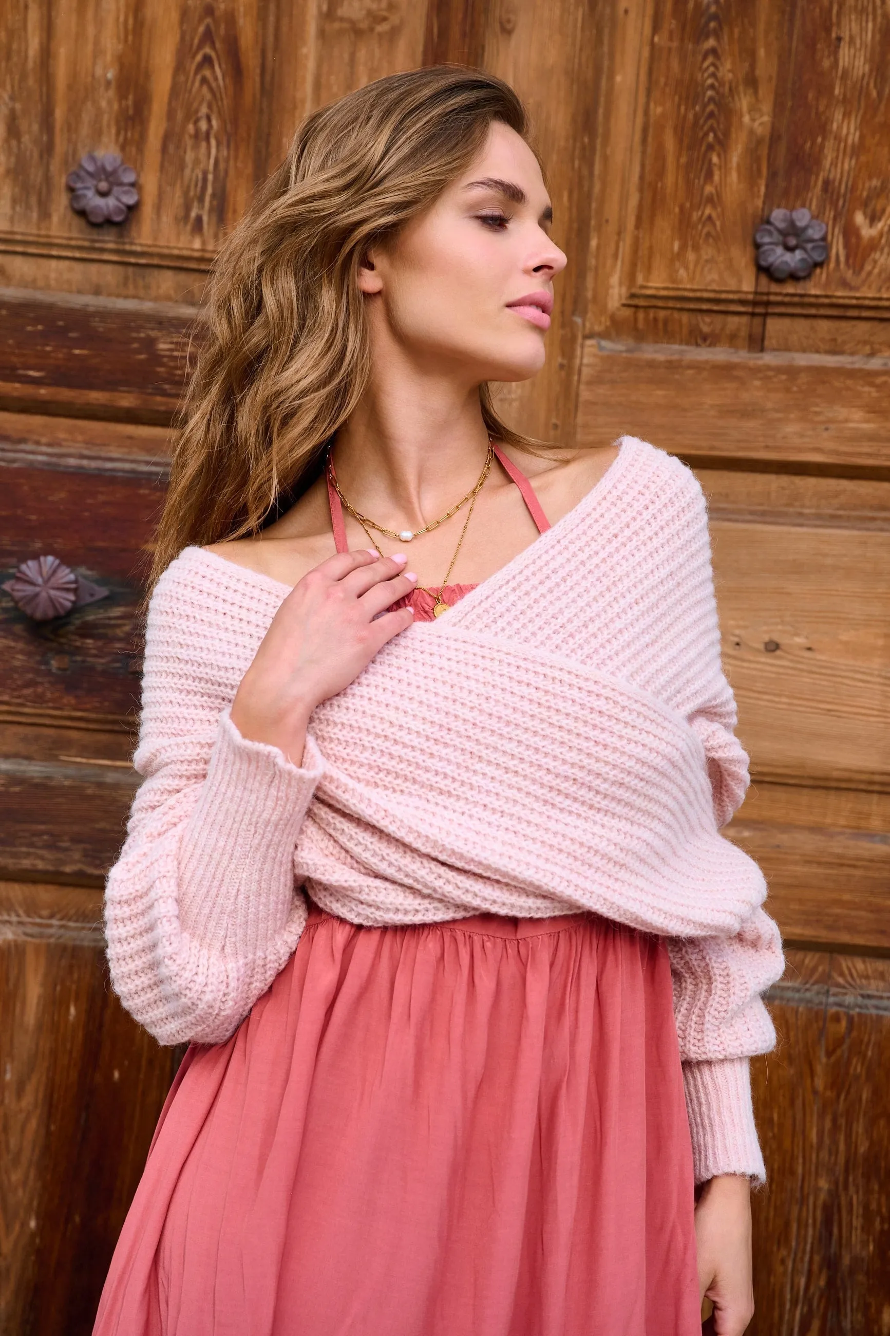 Icy Raspberry multiway sweater jacket