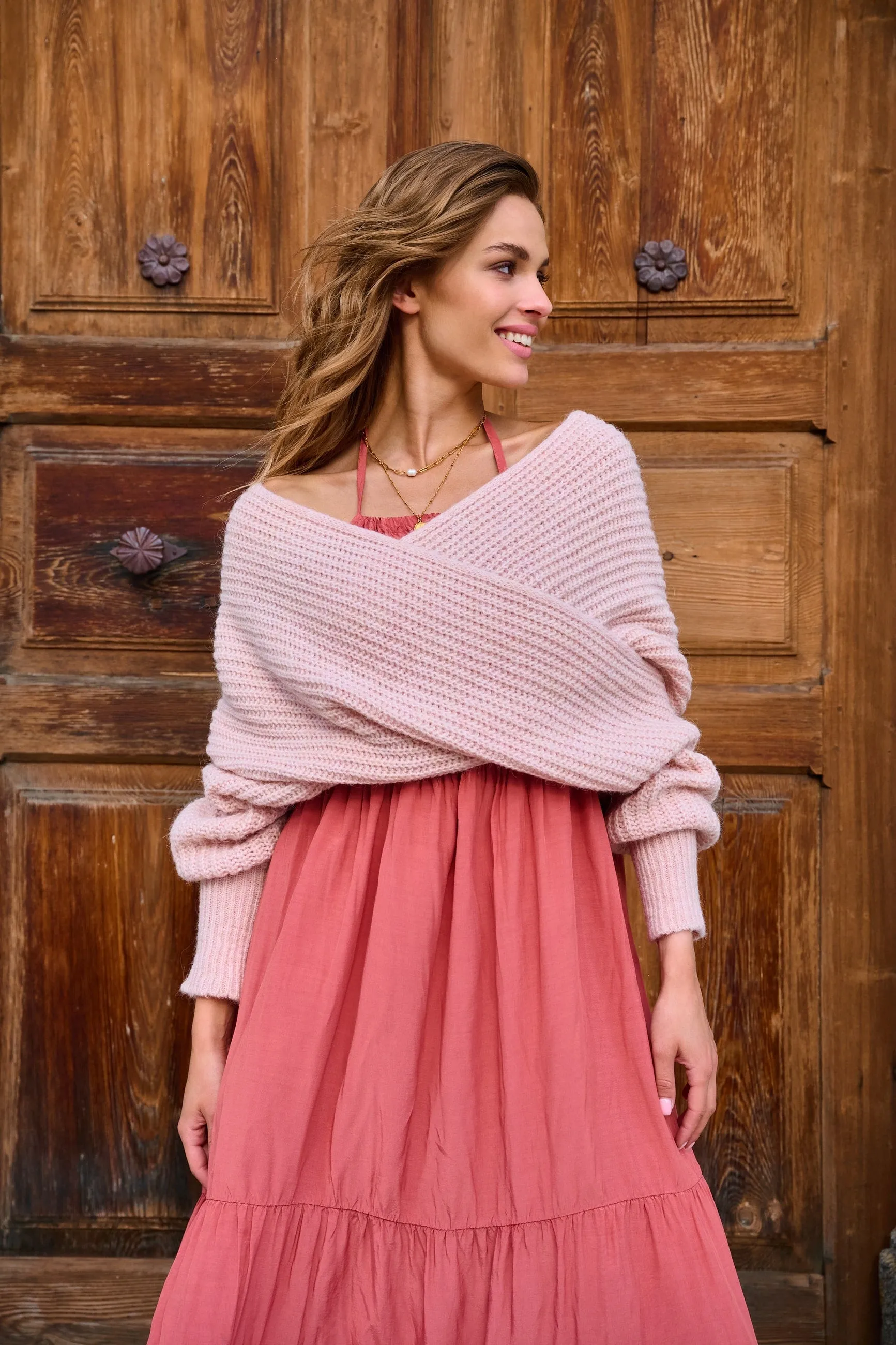 Icy Raspberry multiway sweater jacket