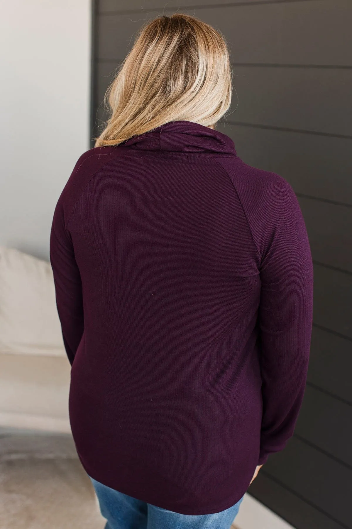 Incredibly Cute Cowl Neck Top- Plum
