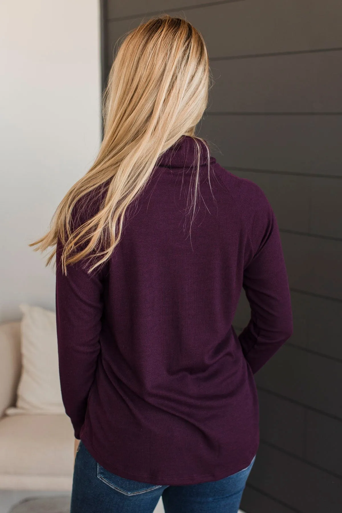 Incredibly Cute Cowl Neck Top- Plum