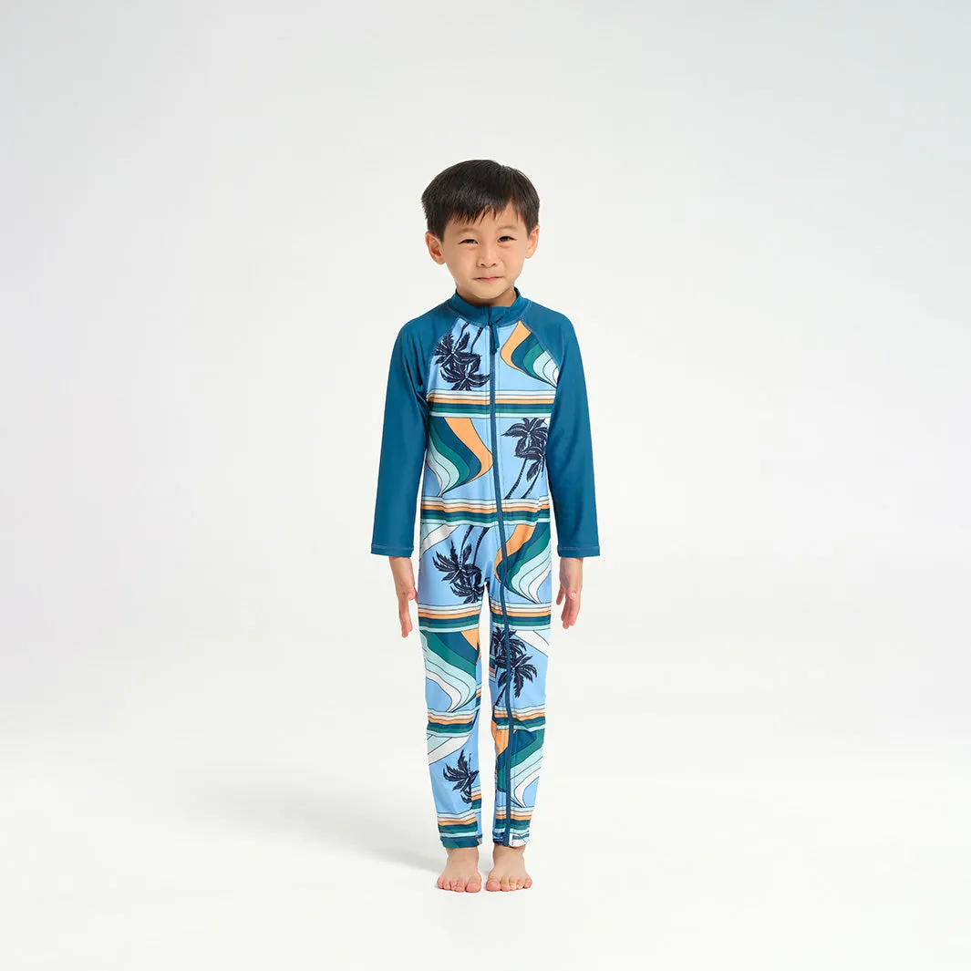 Infant Palm Waves LS Swim Zip Suit