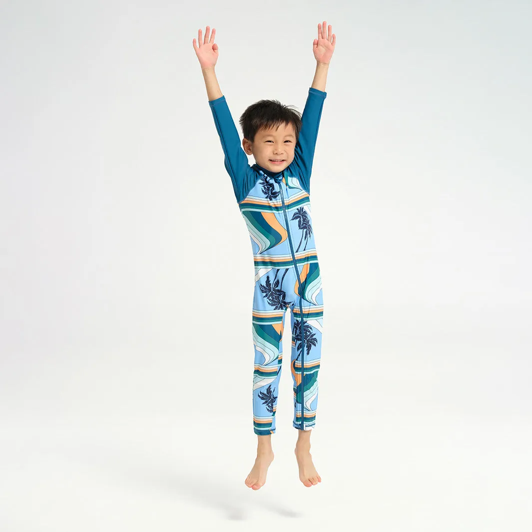 Infant Palm Waves LS Swim Zip Suit