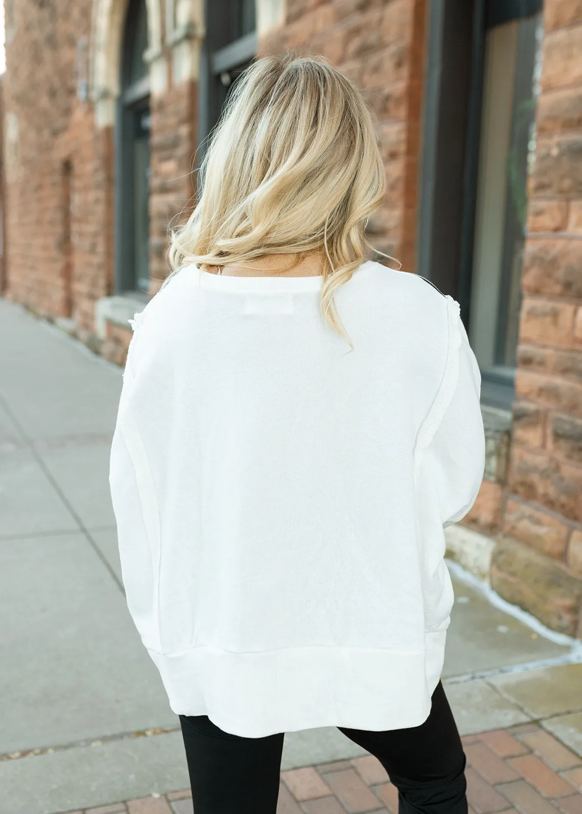 Ivory & Black Stripe Terry Top