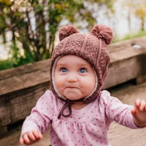 Jan & Jul Knit Bear Beanie - Brown