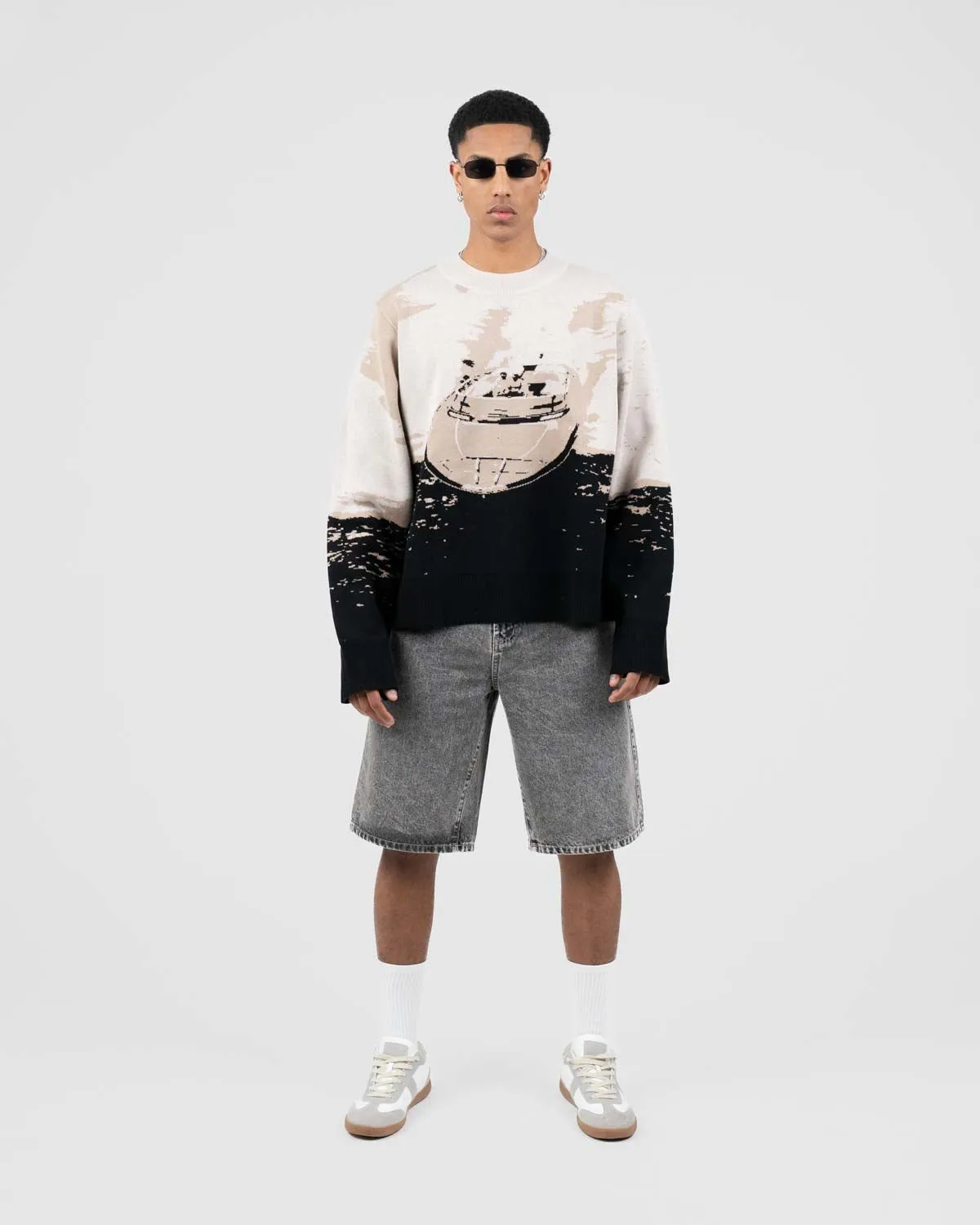 Jaquard Knit Brown Boat