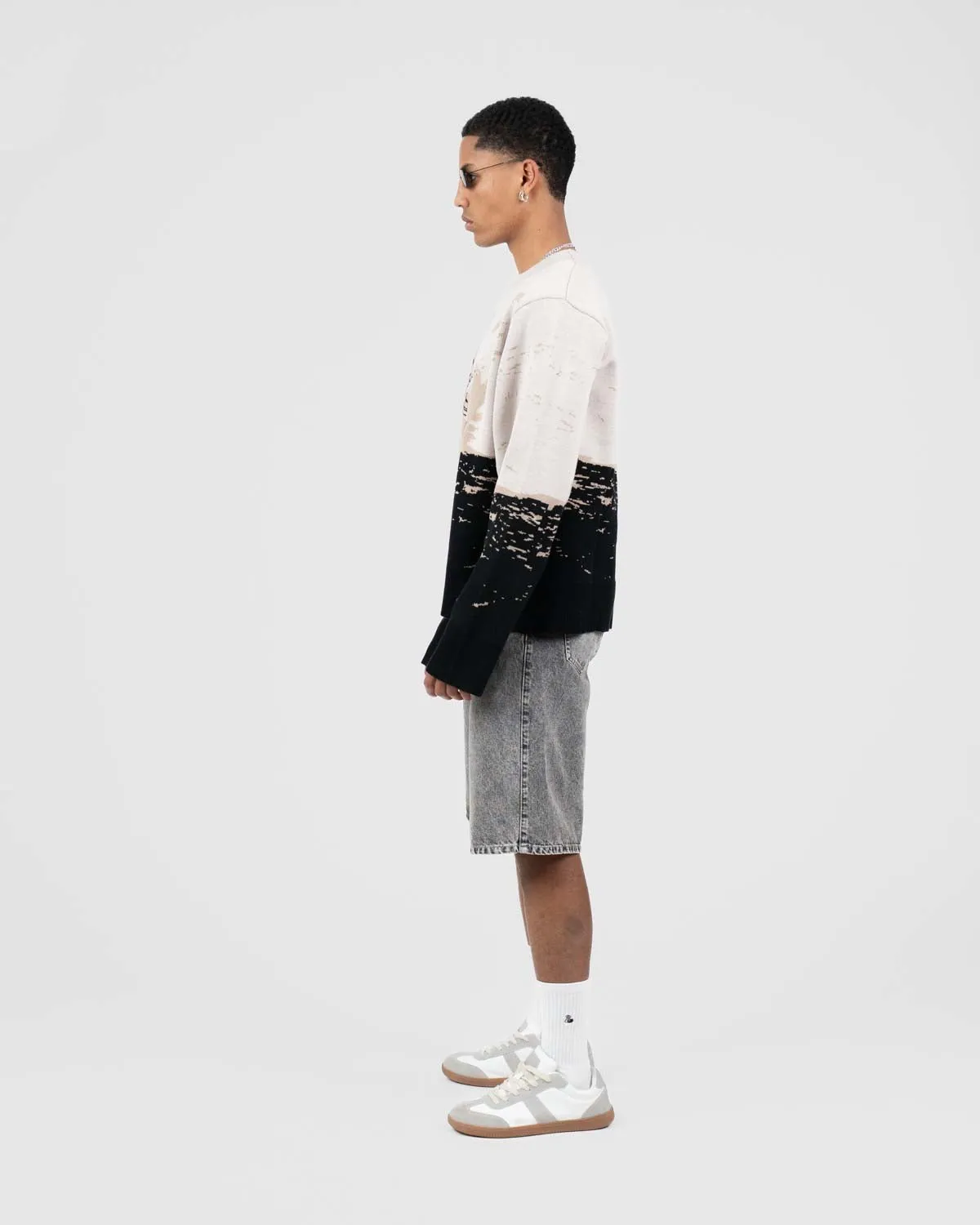 Jaquard Knit Brown Boat
