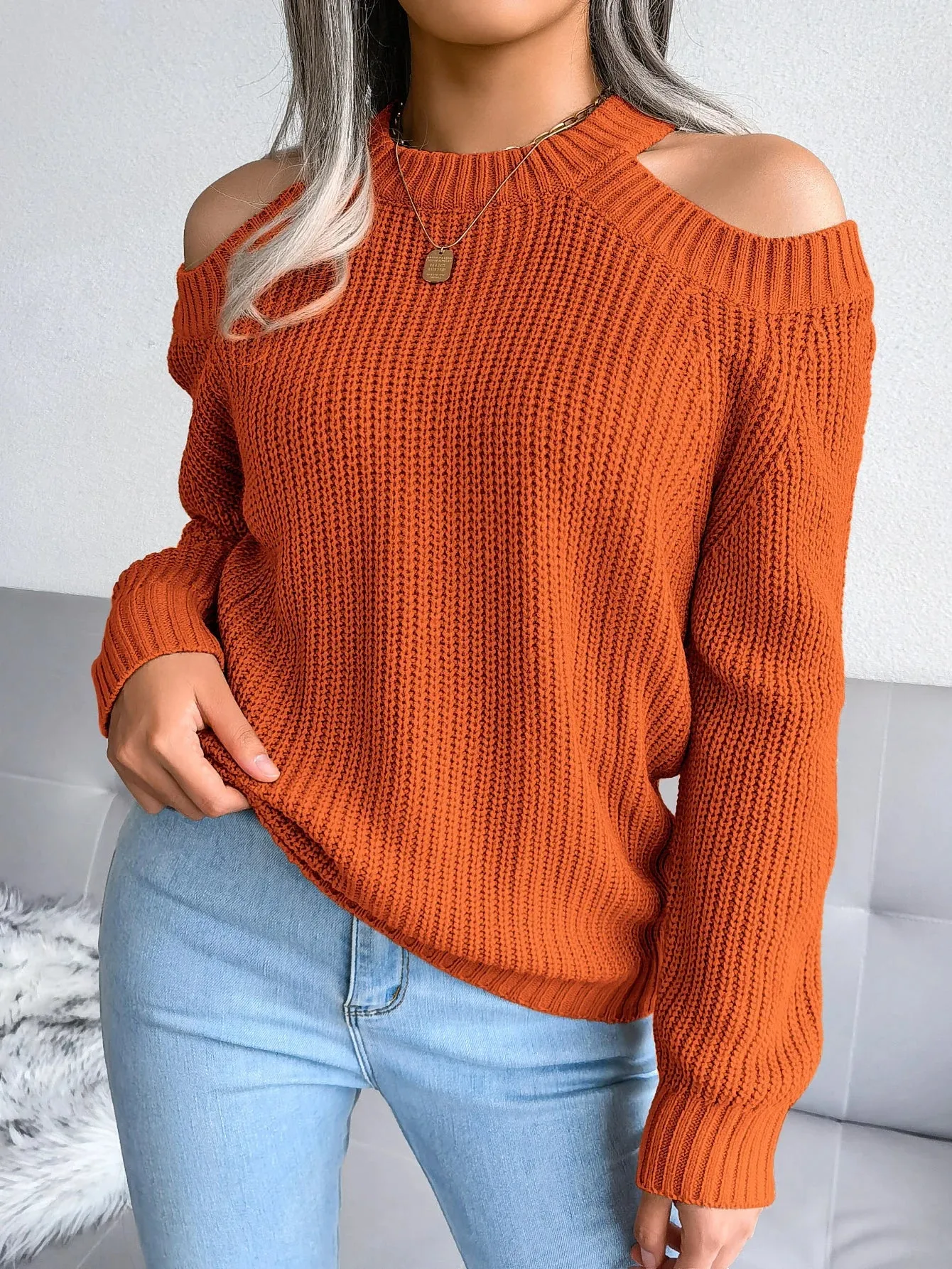 Jasmine® | Casual, off-the-shoulder knit sweater