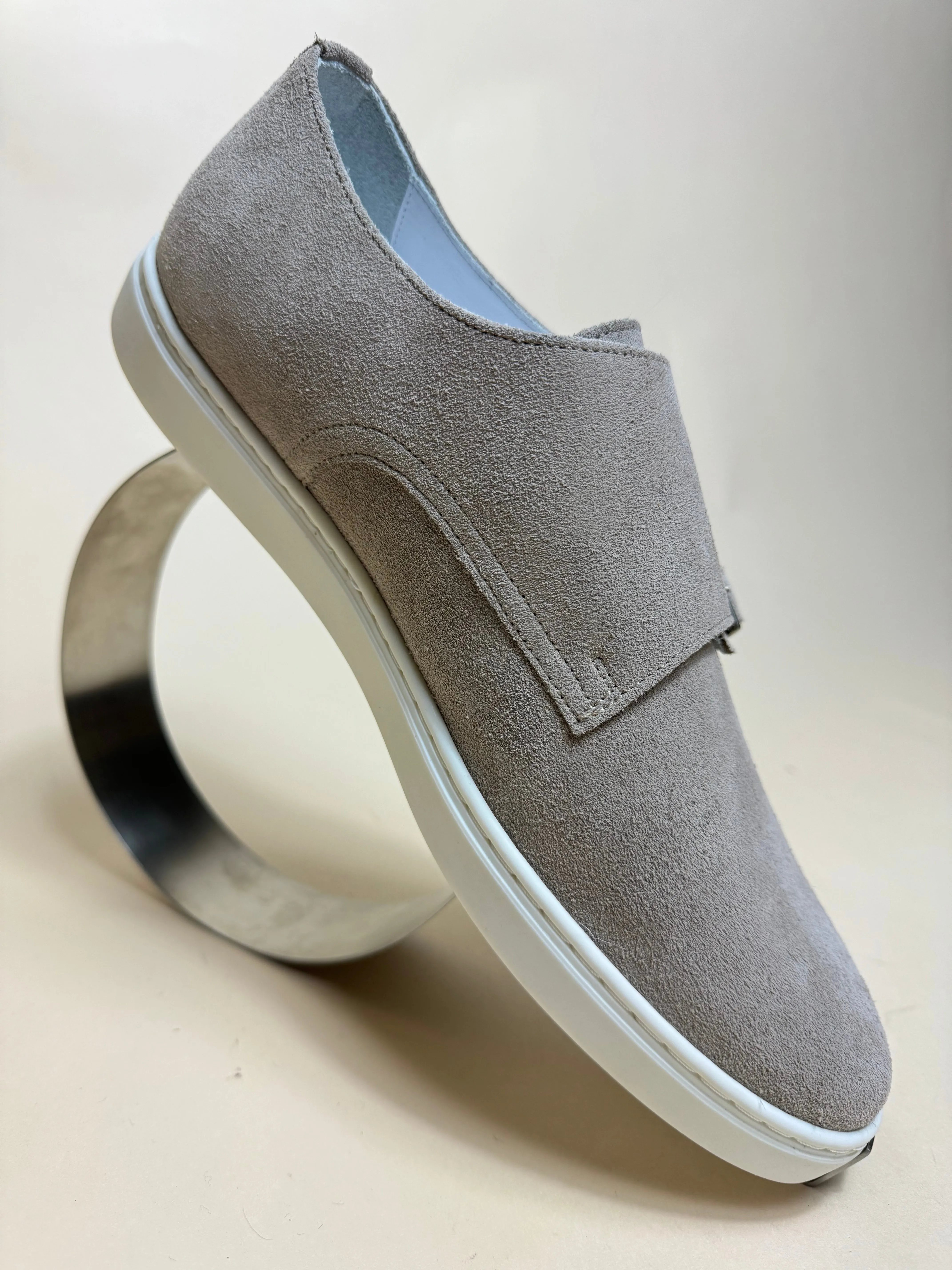 Jaxon Double Monk Suede Sneaker Taupe