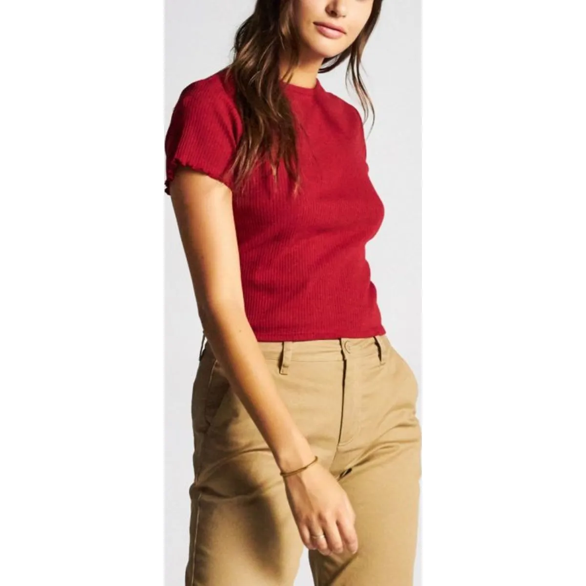JENNIFER S/S BABY TEE - CARDINAL