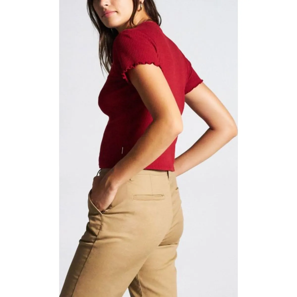 JENNIFER S/S BABY TEE - CARDINAL