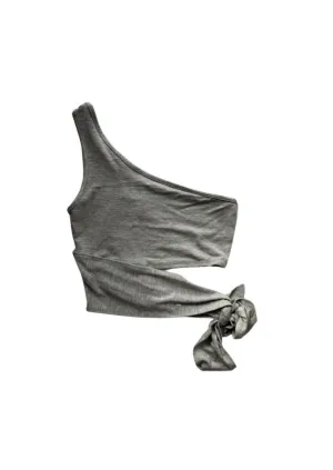 Jesse Asymmetrical Crop Top - Grey