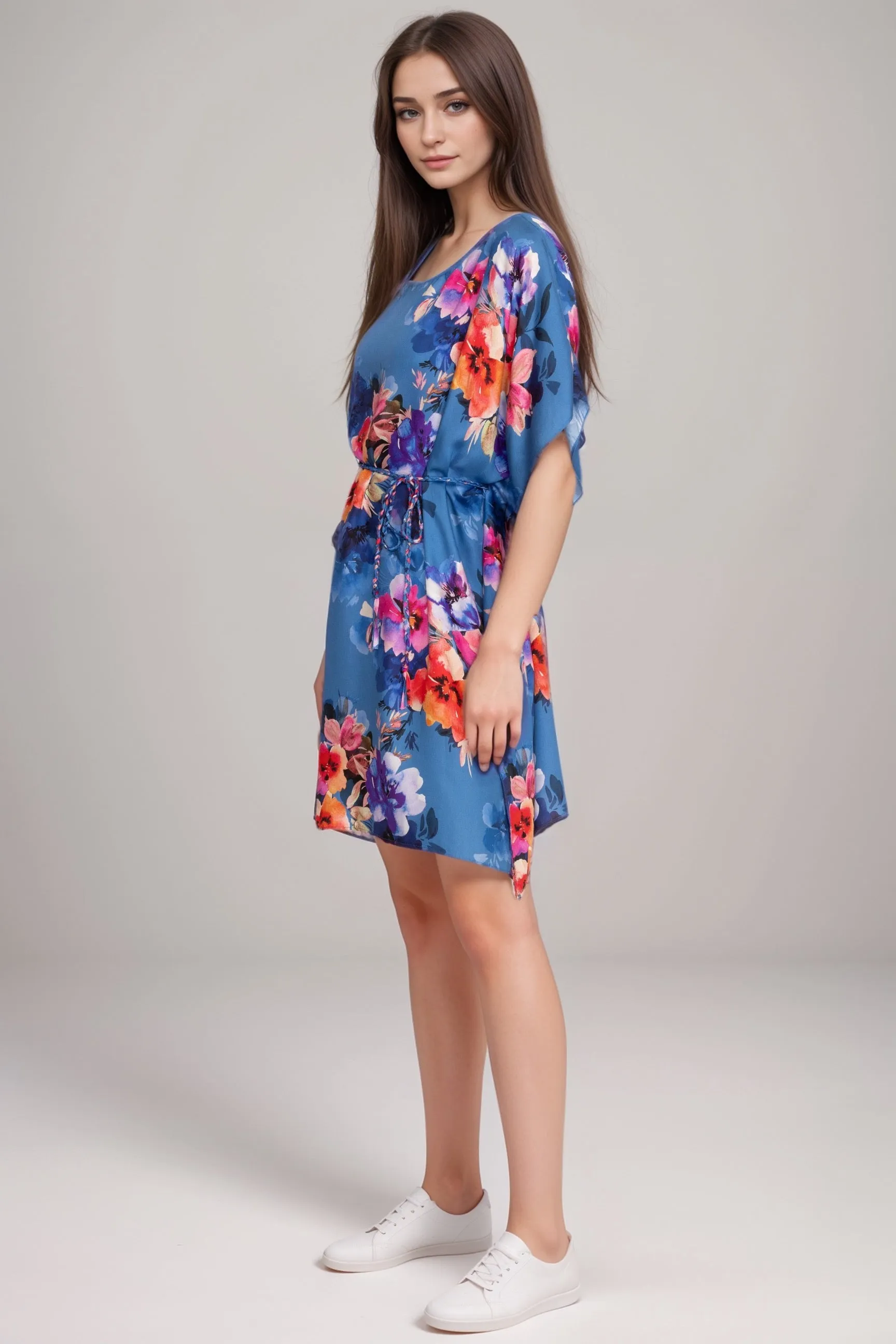 Johnny Was Blue Summer Days Dress with Braided Tie CSW2524-Y