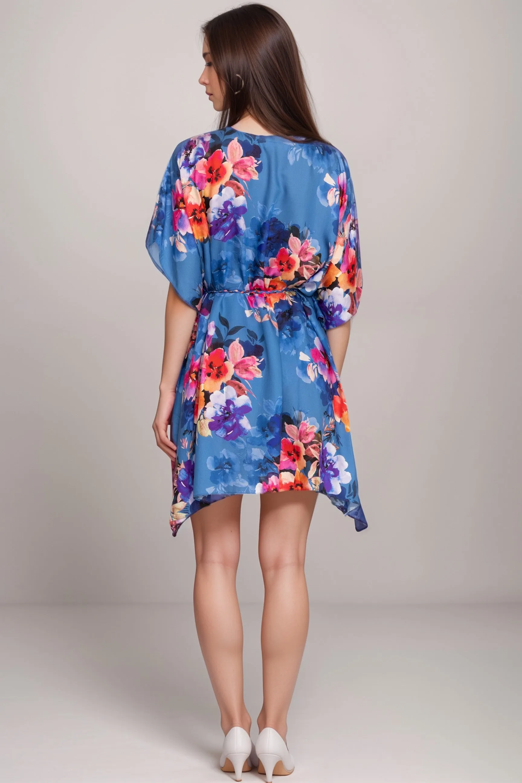 Johnny Was Blue Summer Days Dress with Braided Tie CSW2524-Y