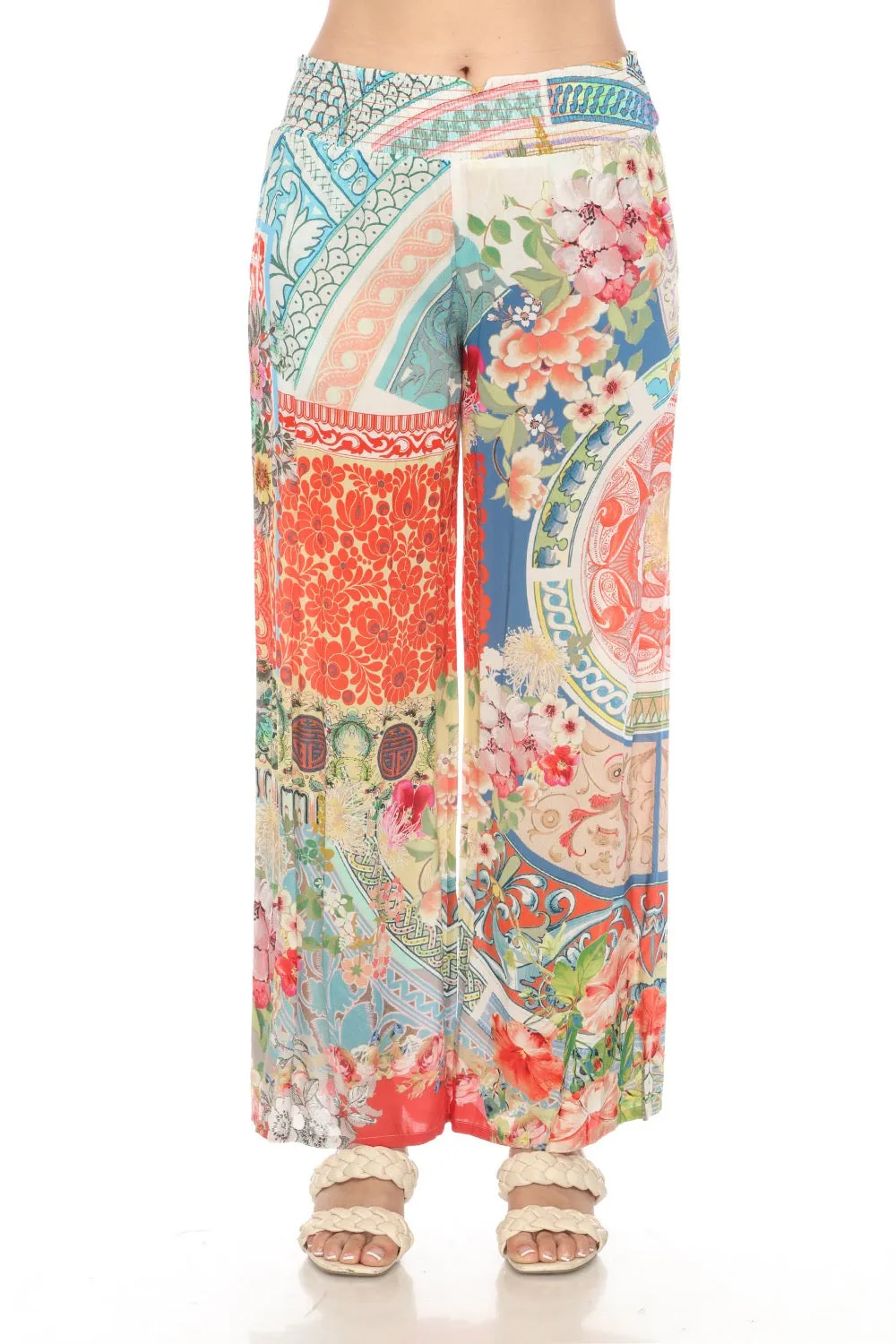 Johnny Was Boho Floral Linen Easy Pants Boho Chic CSW2421-A