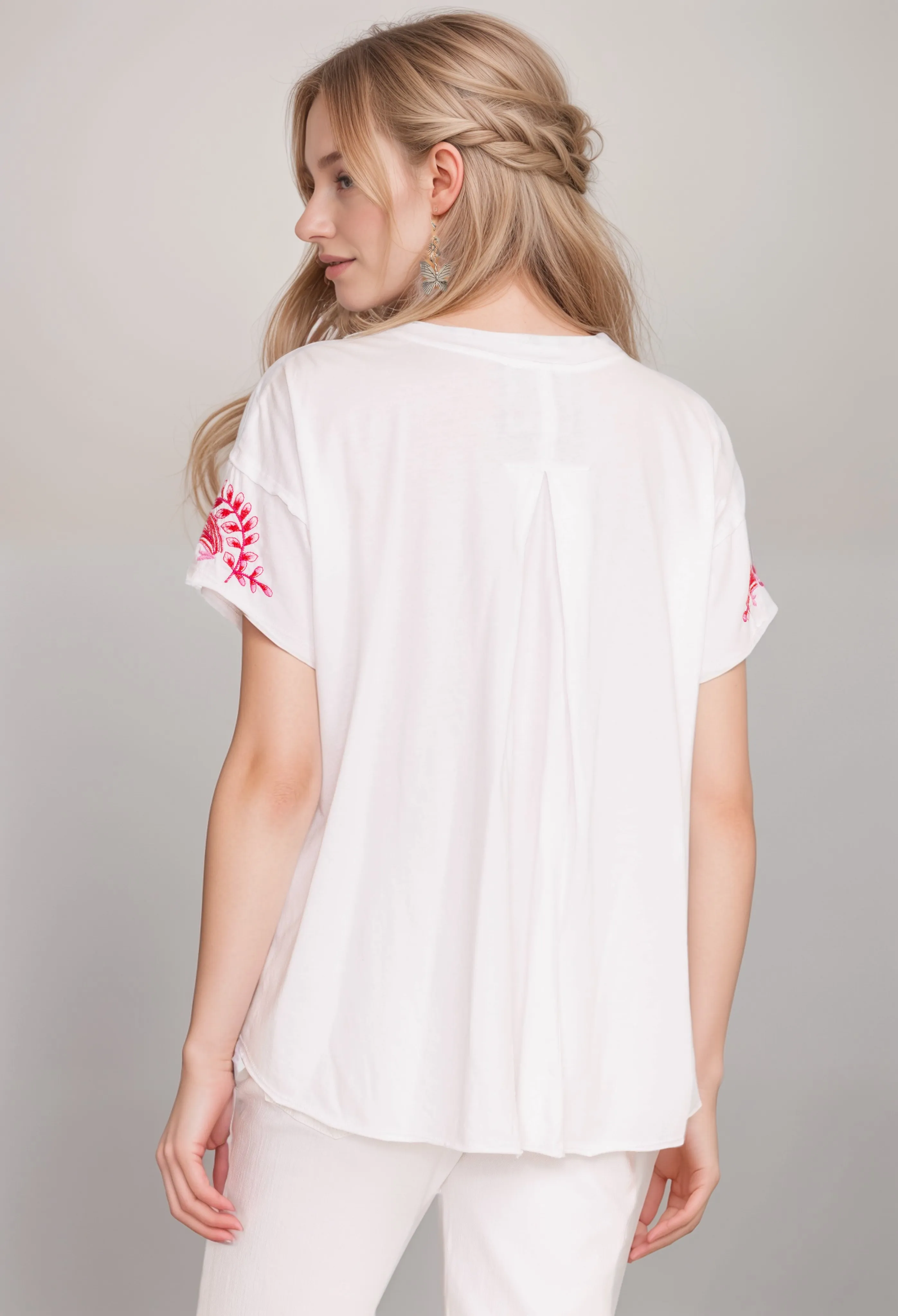 Johnny Was JWLA Cassia Raw Detail Swing Tee Boho Chic J15324 *
