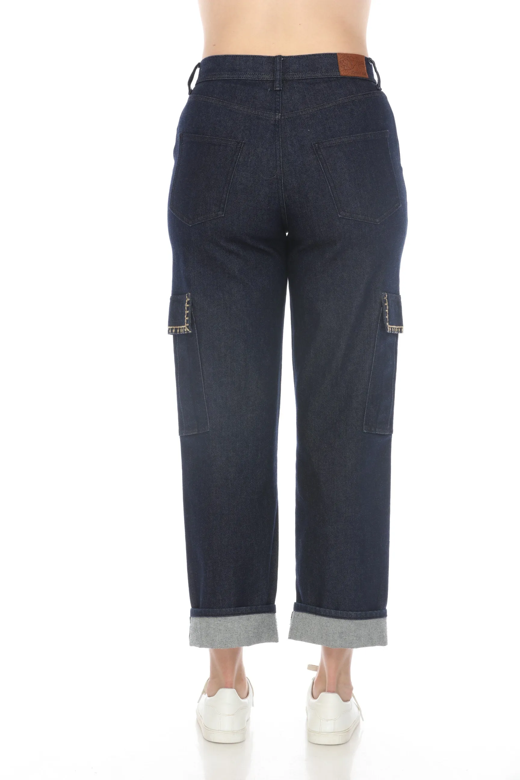 Johnny Was JWLA Denim Alex Embroidered Cargo Jeans Boho Chic JWD1108
