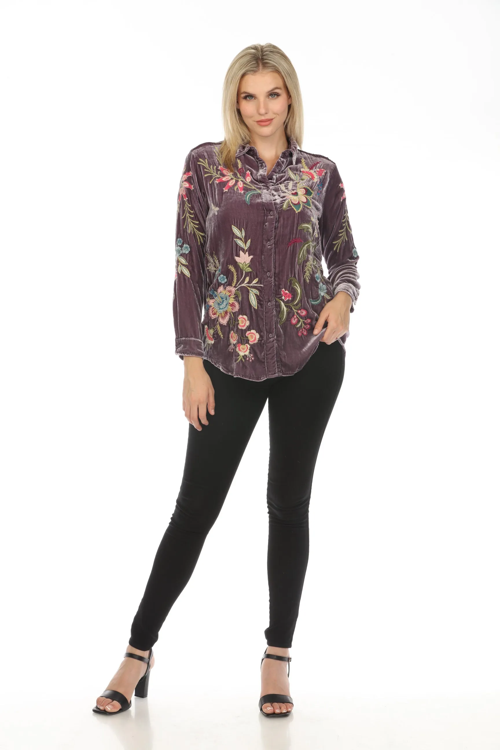 Johnny Was JWLA Julianna Velvet Oversized Shirt J16024