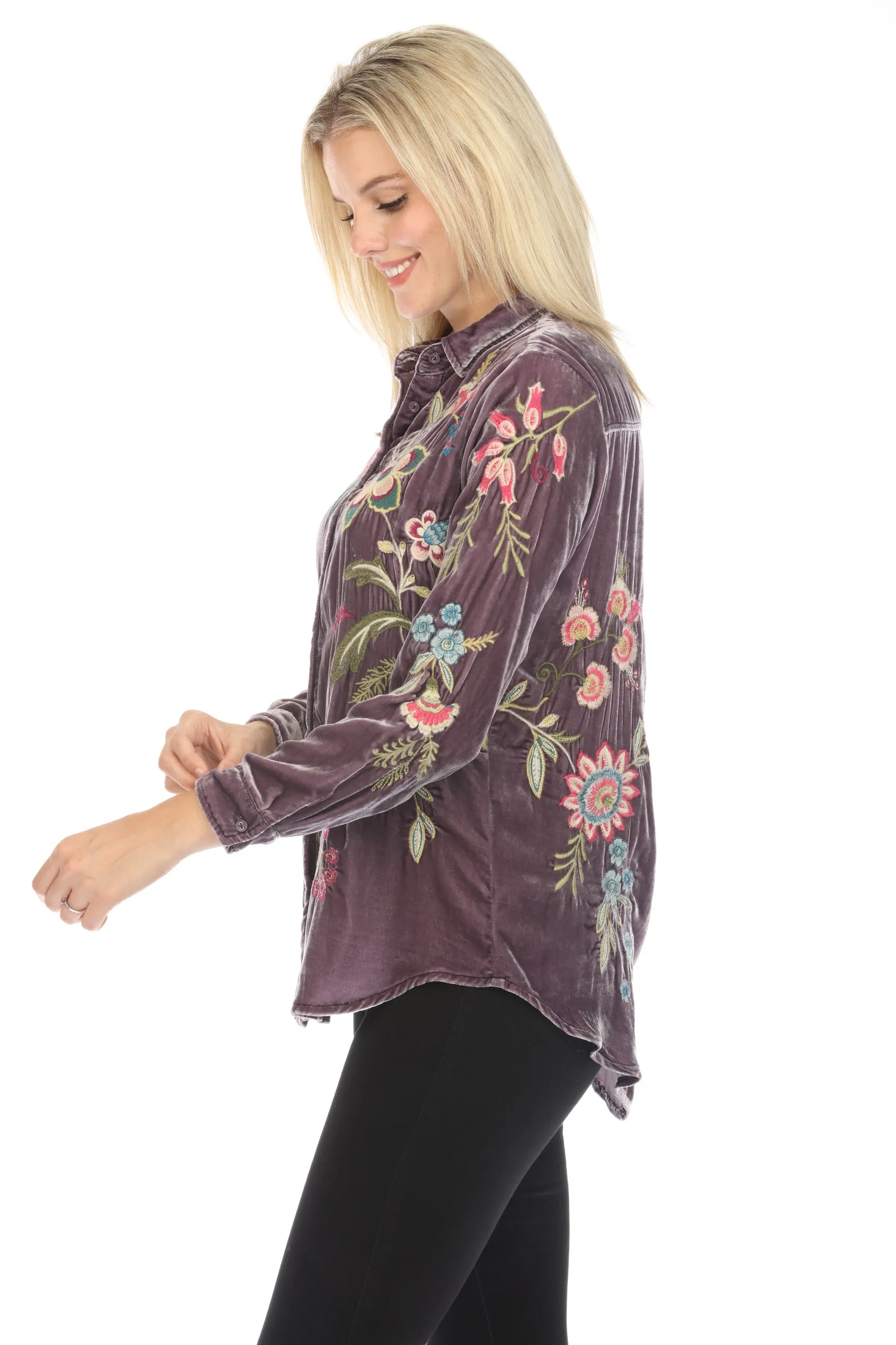 Johnny Was JWLA Julianna Velvet Oversized Shirt J16024