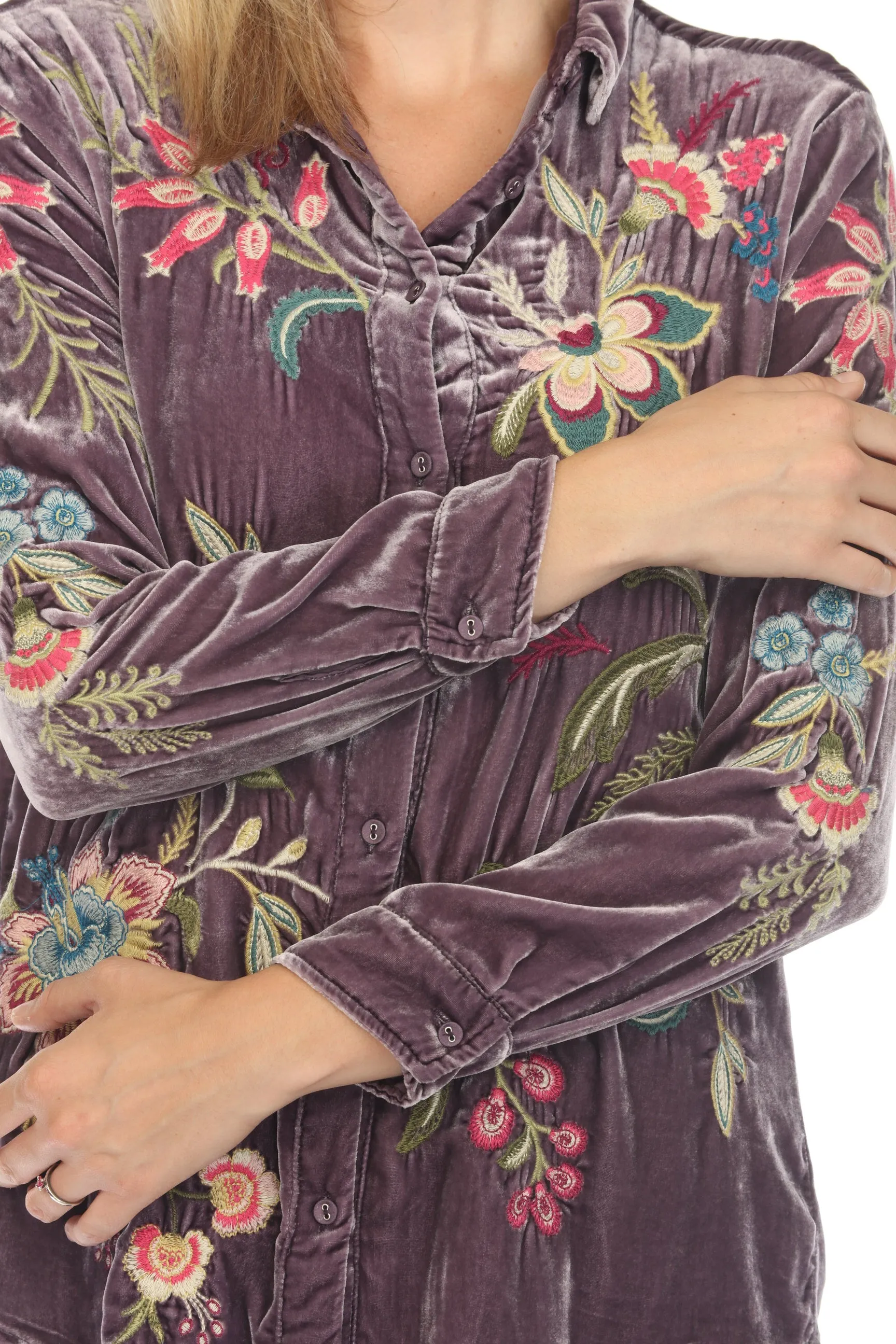 Johnny Was JWLA Julianna Velvet Oversized Shirt J16024