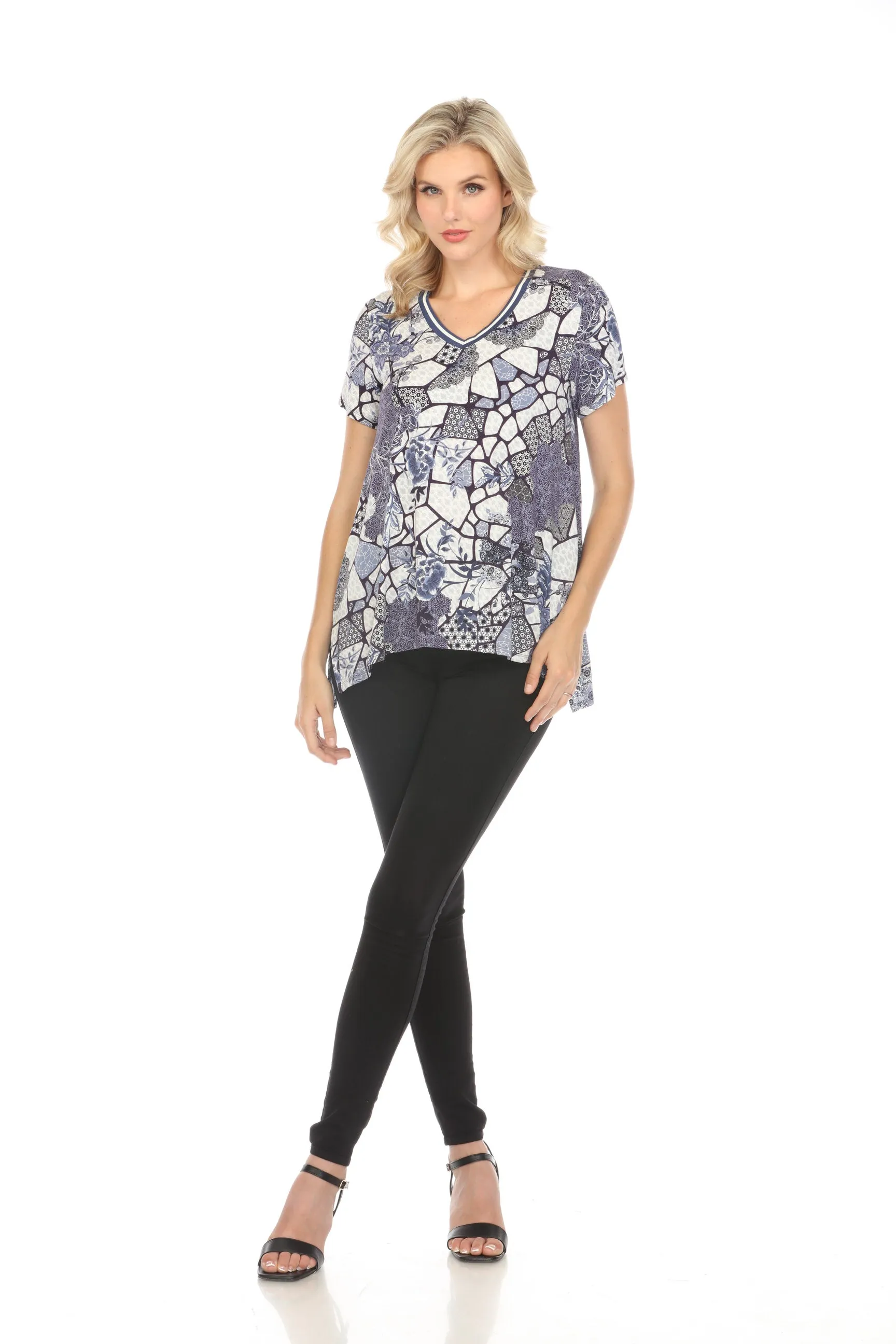 Johnny Was The Janie Moonlight Glass Favorite Drape Tunic Tee Boho Chic T22524