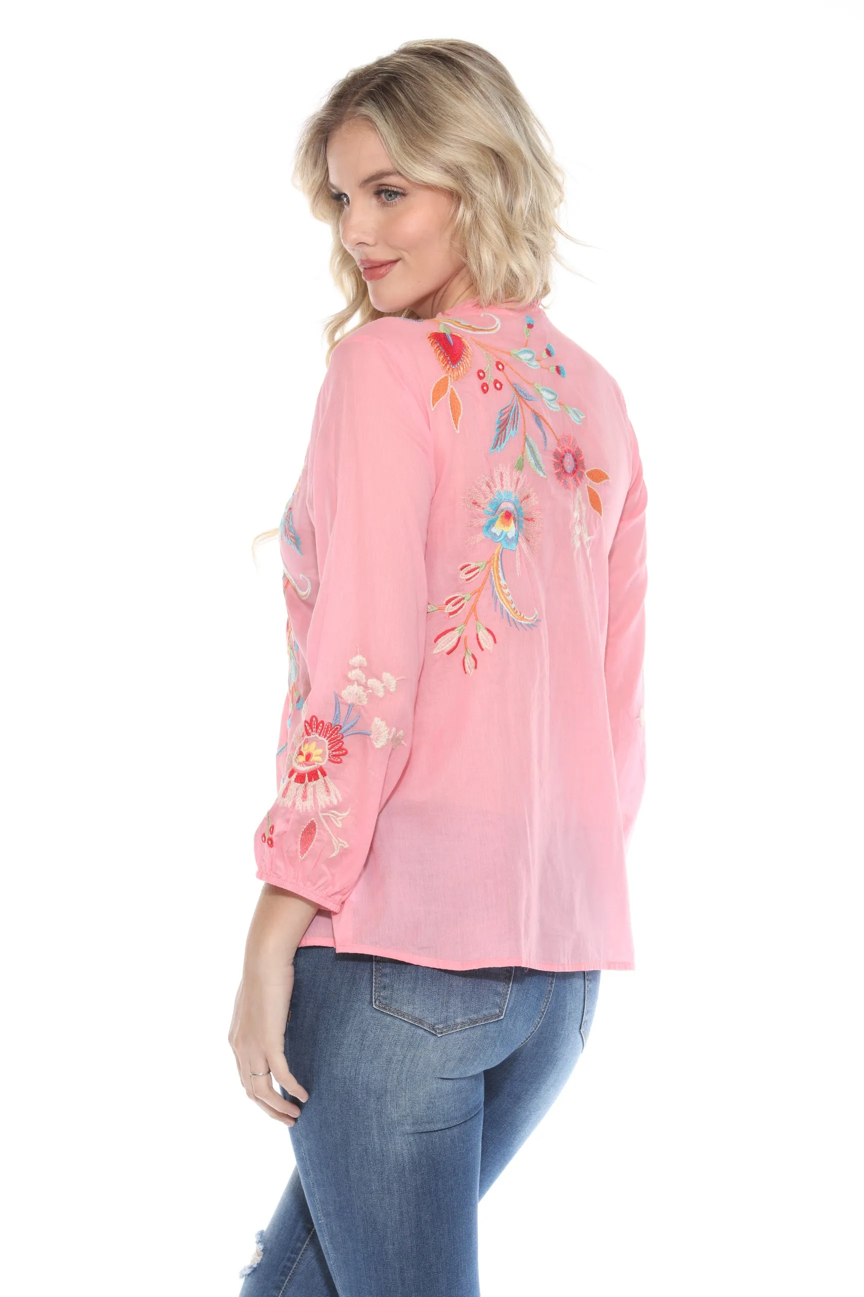 Johnny Was Workshop Joele Ruffle Field Blouse W18824 *