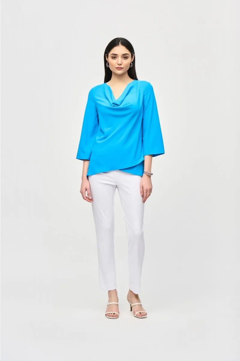 Joseph Ribkoff Cowl Neck Layered 3/4 Sleeve Lightweight Top 241309