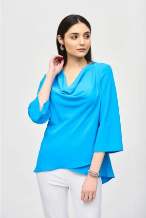 Joseph Ribkoff Cowl Neck Layered 3/4 Sleeve Lightweight Top 241309