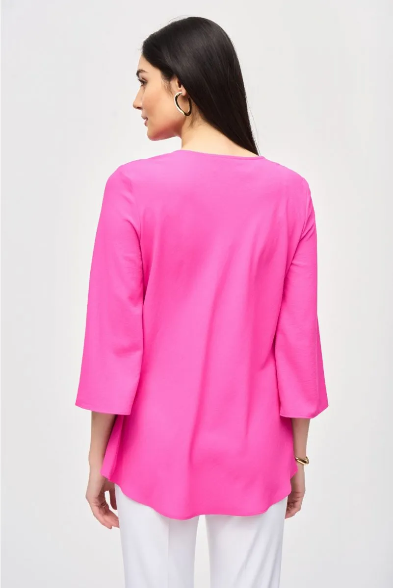 Joseph Ribkoff Cowl Neck Layered 3/4 Sleeve Lightweight Top 241309