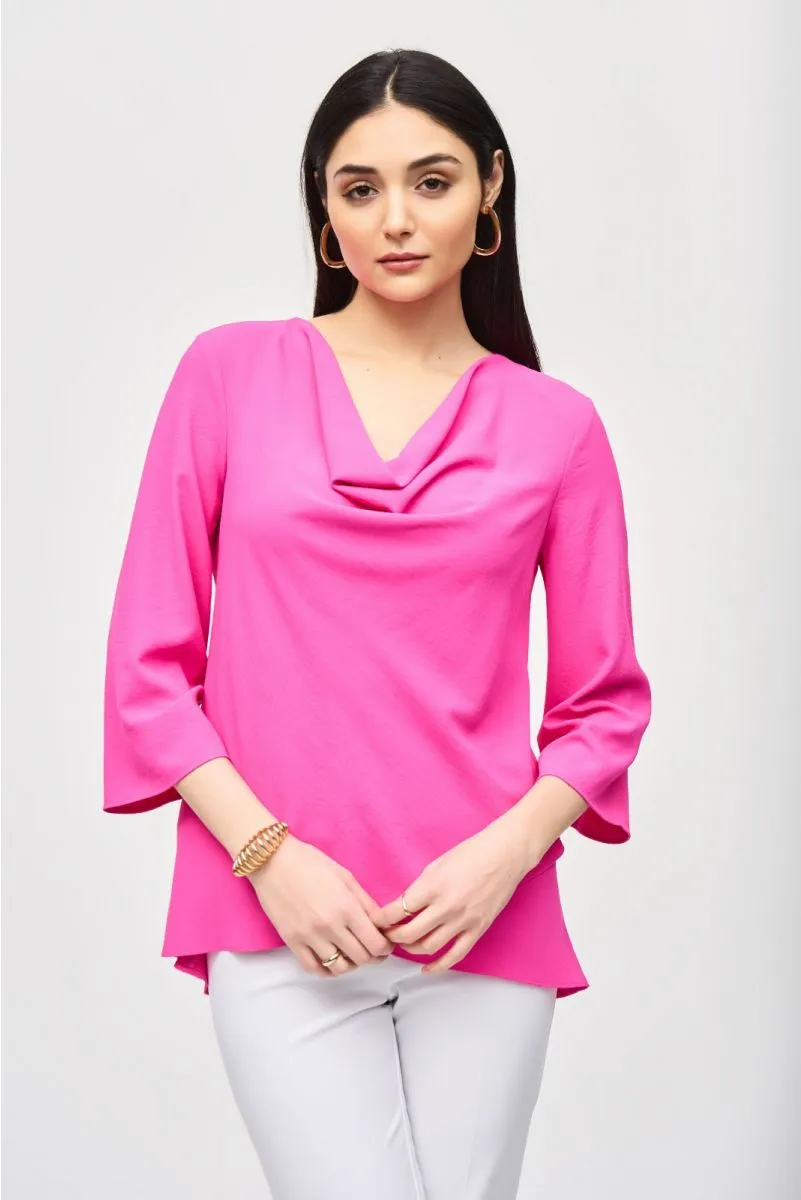 Joseph Ribkoff Cowl Neck Layered 3/4 Sleeve Lightweight Top 241309